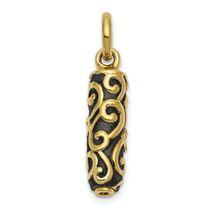 Beautiful 10K Gold Unisex Remembrance Cylinder Ash Holder Pendant With Polished Finish | Sophia Jewelers