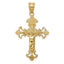 10k INRI Fleur De Lis Crucifix Pendant