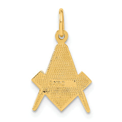 10k Polished and Textured Masonic Symbol Charm