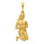 Large Virgo Zodiac Charm in 10K Yellow Gold, 40mm Satin & Diamond-Cut - Sophia Jewelers