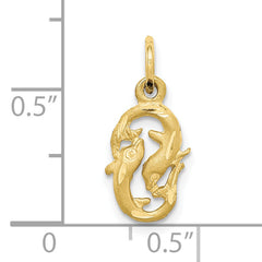 10k Pisces Zodiac Charm