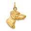 Dog Head Charm in 10K Yellow Gold, 24mm Diamond-Cut - Sophia Jewelers