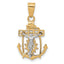 10k Two-tone Mariners Cross Pendant