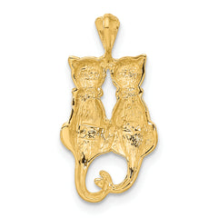 10k Satin & Polished Cats Pendant