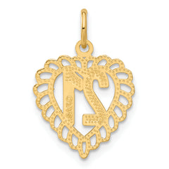 10k 21 in Heart Charm
