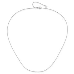 14K White Gold Adjustable 1mm D/C Cable Chain