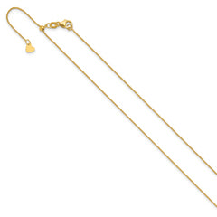 14K Adjustable .7mm Round Cable Chain