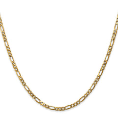 14K 3mm Flat Figaro Chain
