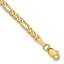 14K 3mm Flat Figaro Chain