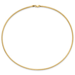 14K 2mm Round Omega Necklace