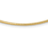 14K 2mm Round Omega Necklace