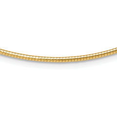 14K 2mm Round Omega Necklace