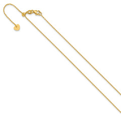 14K Adjustable 1.15mm D/C Oval Link Chain