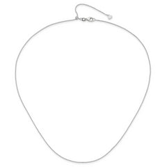 14K White Gold Adjustable 1.1mm D/C Cable Chain