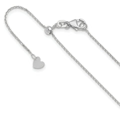 14K White Gold Adjustable 1.1mm D/C Cable Chain