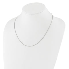 14K White Gold Adjustable 1.3mm D/C Wheat Chain