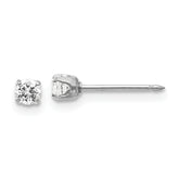 Inverness 14k White Gold 3mm CZ Post Earrings