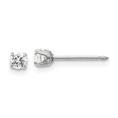 Inverness 14k White Gold 3mm CZ Post Earrings