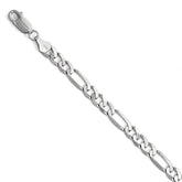 14K White Gold 6mm Flat Figaro Chain