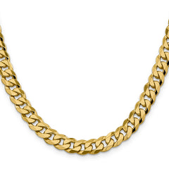 14K 8.75mm Flat Beveled Curb Chain