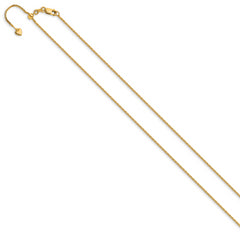 14K Adjustable 1mm D/C Box Chain