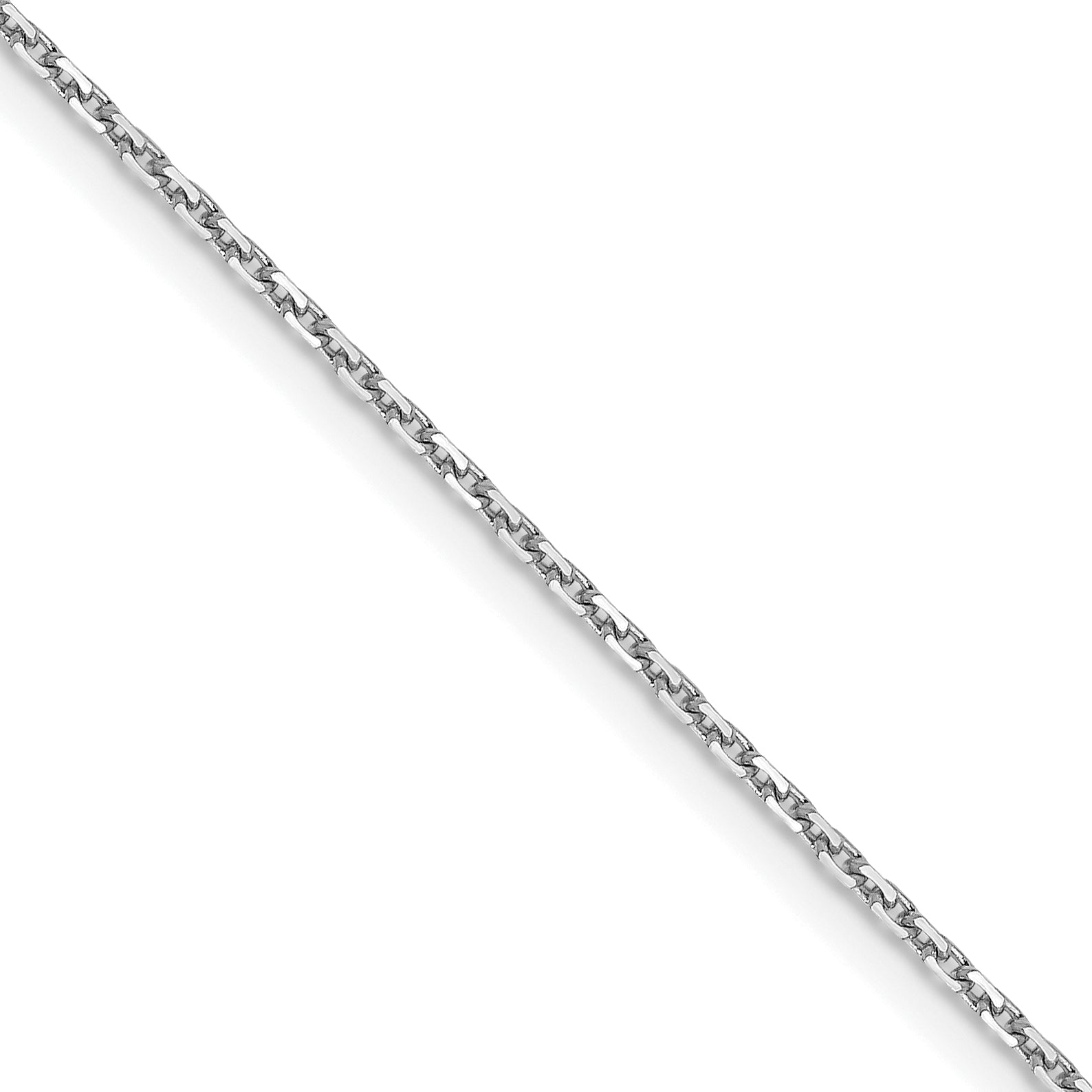 14K White Gold 1.05mm D/C Cable Chain