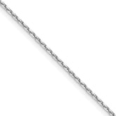 14K White Gold 1.05mm D/C Cable Chain