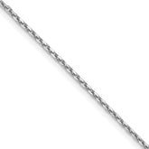 14K White Gold 1.4mm D/C Cable Chain