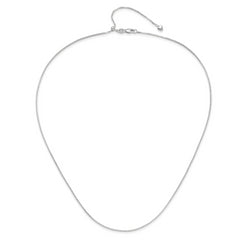 14K White Gold Adjustable 1mm D/C Box Chain