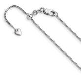 14K White Gold Adjustable 1mm D/C Box Chain