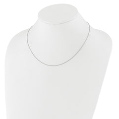 14k White Gold 1.25mm Round Cable 2in+2in Adjustable Chain