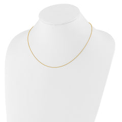14k Yellow Gold 1.10mm Round Cable 2in+2in Adjustable Chain