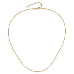 14k Yellow Gold 1.10mm Round Cable 2in+2in Adjustable Chain