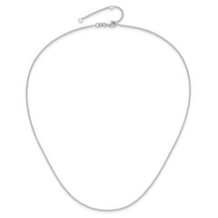 14k White Gold 1.4mm Round Cable 2in+2in Adjustable Chain