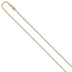 14k 1.4mm Round Cable 2in+2in Adjustable Chain