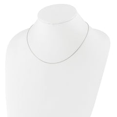 14k White Gold 1.1mm D/C Square Cable 2in+2in Adjustable Chain