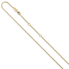 14K 1mm D/C Open Franco 1in+1in Adjustable Chain