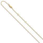 14K .8mm Baby Spiga 1in+1in Adjustable Chain