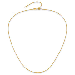 14K .8mm Baby Spiga 1in+1in Adjustable Chain