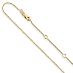 14K .8mm Baby Spiga 1in+1in Adjustable Chain