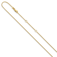 14K 1mm Spiga 1in+1in Adjustable Chain