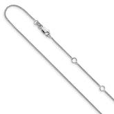 14K White Gold 1mm Spiga 1in+1in Adjustable Chain