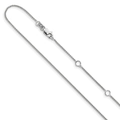 14K White Gold 1mm Spiga 1in+1in Adjustable Chain