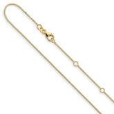 14K .7mm Box 1in+1in Adjustable Chain