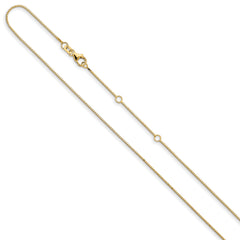 14K .85mm Box 1in+1in Adjustable Chain
