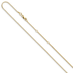 14K .95mm Box 2in+2in Adjustable Chain