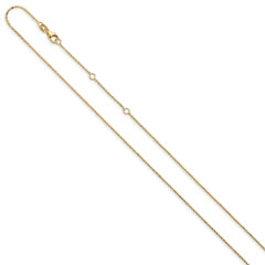 14k 1.2mm Flat Cable 1in+1in Adjustable Chain