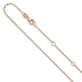 14k Rose Gold 1.2mm Flat Cable 1in+1in Adjustable Chain
