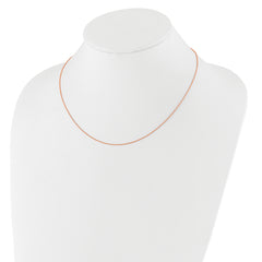 14k Rose Gold 1.10mm Round Cable 1in+1in Adjustable Chain
