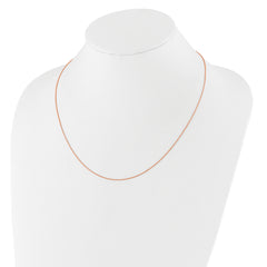 14k Rose Gold 1.10mm Round Cable 1in+1in Adjustable Chain